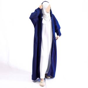 Sudadera de algodón de gran tamaño personalizada para Otoño Invierno, Sudadera con capucha modesta para mujer con cremallera para gimnasio, ropa deportiva musulmana para niñas, larga Islámica - Product Image 5