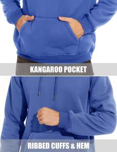 Sweat-shirt à capuche surdimensionné pour hommes, sweat-shirt d'hiver en polaire épaisse, vêtements de rue à épaules tombantes, vêtements de base en coton mélangé, vêtements de mode décontractés - Product Image 4