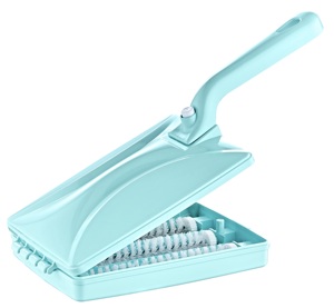 Barredora de migas multisuperficie de mano ligera y duradera, cerdas suaves triples, limpieza rápida del hogar, plástico de cocina ecológico - Product Image 4