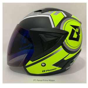 Casque de moto jaune mat JP13 BXV de haute qualité | Certifié SNI | Casque ouvert adulte ABS à visière unique - Product Image 6