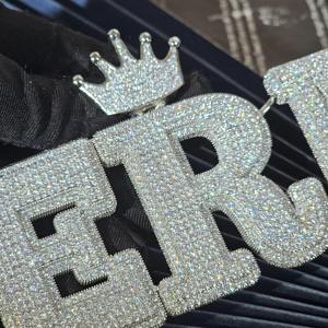 สร้อยคอจี้มงกุฎประดับเพชรโมอิสซาไนต์ VVS ชุบทองคำขาว เงินแท้ 925 สไตล์ฮิปฮอป สำหรับผู้ชาย ราคาประหยัด - Product Image 5