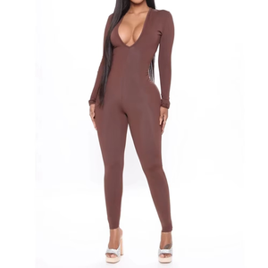 จั๊มสูทแบบถักสำหรับผู้หญิงคอกลมเซ็กซี่ใหม่ชุดจั๊มสูทบอดี้คอนสำหรับเที่ยวคลับปรับได้อย่างเต็มที่ - Product Image 4