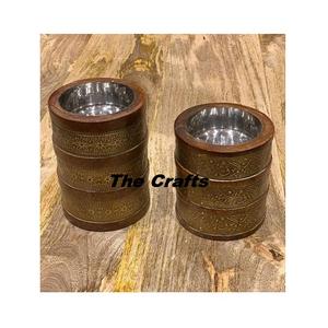 Two Different Sizes Mabkhars Incense <b>Burner</b> Handmade Wooden And Metal Mubkhar For Wedding Fragrance Use - Product Image 1