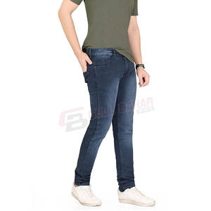 Venta al por mayor mejor precio logotipo personalizado hombres pantalones vaqueros de lona ligera Color sólido estilo recto estilo Casual - Product Image 5