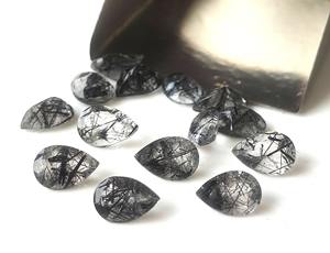 ลูกแพร์4x6mm-7x10mm ทับทิมสีดำธรรมชาติพลอยเจียระไนแบบหลวมสำหรับทำเครื่องประดับ - Product Image 5