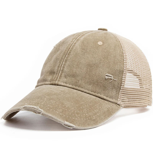 Sombrero de malla de camionero de 5 paneles de alta calidad personalizado OEM gorra de béisbol de ala curvada de moda diamantes de imitación lona impermeable ajustable - Product Image 3