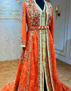 Floor-Length Muslim <b>Dress</b> Jalabiya <b>Kaftan</b> Arabic Abaya Beach Silhouette Button Decoration Natural Waist Fancy <b>Kaftan</b> for <b>Women</b> - Product Image 1