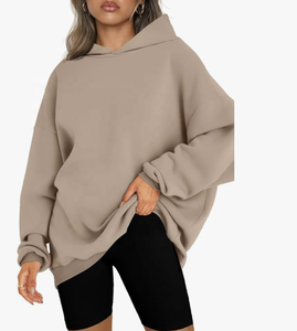 Alta calidad de gran tamaño mangas completas 100% algodón cuello redondo Casual último diseño 500gsm ropa de invierno Sudadera con capucha para mujer - Product Image 2