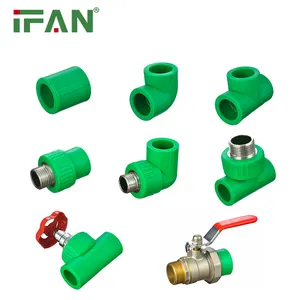 IFAN Factory Wholesale Hardware Tools PPR Fittings Green Plastic PPR Pipe Fitting 20-110MM PPR Plumbing Fittings