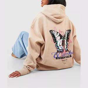 Sweats à capuche pour femmes personnalisés logo en relief pull-over sweat-shirt à capuche approvisionnement d'usine OEM - Product Image 6