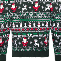 Weihnachtsdesign 3D Atmungsaktiver Woll-Viskose Pullover für Damen und Herren Festliche Lässige Mode Warm Bequem Langarm Vorderseitig Bedruckt