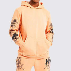 Sweat-shirts à capuche en coton 100% avec impression en relief 420GSM, survêtement pour hommes, impression sérigraphique, pantalon d'entraînement personnalisé - Product Image 6