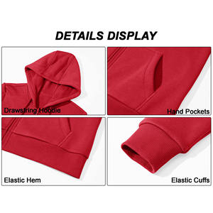 Sweat à capuche zippé en polaire surdimensionné pour femme de haute qualité, couleurs personnalisées, manches longues, bas extensible, coupe ample, décontracté d'hiver, devant - Product Image 6