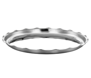 Bandeja de servicio grande de acero inoxidable con diseño martillado para servir comida en casa, oficina, eventos y catering, bandeja de servicio - Product Image 4