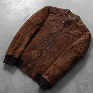 Chaquetas de Cuero de Gamuza para Hombre, Chaqueta de Cuero Resistente con Acabado de Gamuza Suave para Uso Casual - Product Image 6