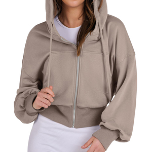 Sudadera con capucha y cremallera personalizada para mujer, sudadera recortada, chaqueta informal de manga larga con capucha, trajes de otoño, ropa de invierno, pulóver, Tops - Product Image 6