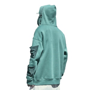 Pull à capuche personnalisé 100% coton avec impression numérique en relief pour hommes, coupe régulière, sommeil d'hiver, avec poches avant zippées, masque pour les yeux - Product Image 5