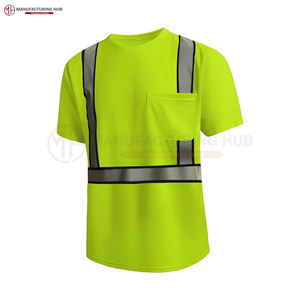 T-shirt de sécurité uni et teint en couleur unie T-shirt de sécurité confortable pour hommes de grande taille à prix raisonnable T-shirt de sécurité pour vêtements de travail - Product Image 5