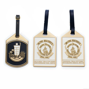 Promotional <b>Gifts</b> Souvenir Brand Logo Custom Metallic Geometric Pattern Bright Gold/Nickel Finish Golf Bag Name <b>Tag</b> - Product Image 3