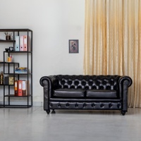 Canapé Chesterfield en cuir véritable de luxe |   Cadre en bois massif fait main |   Couleurs et tailles personnalisées |   Utilisation à domicile ou en hôtel |   Akku Art Exports