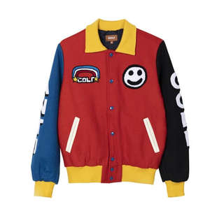 Veste universitaire pour homme en chenille brodée avec logo personnalisé, style streetwear décontracté, en laine et cuir, hiver, écologique, respirante, service OEM - Product Image 1