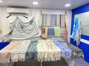 100% Cotton Fouta Pareo Shawl Customizable Sizes Vertical Woven Striped Design Packaged India Winter Silk <b>Scarf</b> for Summer - Product Image 2