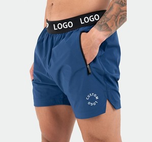 Pantalones cortos de gimnasio para correr de 5 pulgadas con logotipo personalizado para hombre, dobladillo dividido, lona de algodón 100% Sostenible, transpirables, ligeros, informales de secado rápido - Product Image 5