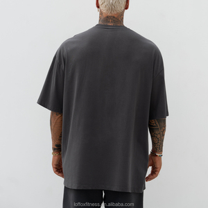 Wholesale <b>Acid</b> Wash Oversized Heavy Canvas <b>Drop</b> Shoulder T-Shirt Men Breathable Eco-Friendly Streetwear Hip Hop Vintage Plus - Product Image 4