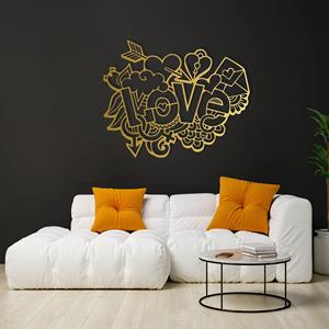 Art mural calligraphique « Modest Love » finition noire, idéal pour la décoration de chambre personnelle, d'espace de couple et d'accent mural de clubs, provenance Inde - Product Image 2