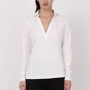 Suéter de Punto de Alta Calidad para Mujer, Transpirable, Antiarrugas, Sólido, Casual, Ajustado, para Cuello de Camisa, Personalización OEM ODM Disponible - Product Image 1