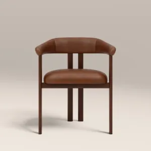 Chaise de salle à manger SINTERIOR VINTAGE TAN ARBOR CARVER - Product Image 3