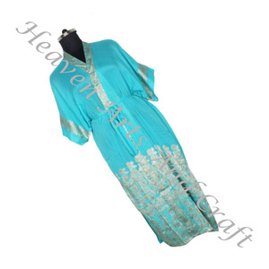 KL005 วินเทจผ้าไหมSariแขนยาววินเทจSariชุดกิโมโนยาวBoho Dressing GownวินเทจKimonoยาวชุดเพื่อนเจ้าสาวคริสต์มาส - Product Image 2