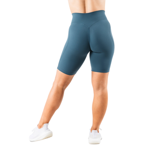 กางเกงขาสั้นเอวสูงสีเขียวอมฟ้าสำหรับผู้หญิง กระชับสัดส่วน ควบคุมหน้าท้อง เหมาะสำหรับออกกำลังกาย ฟิตเนส และเทรนนิ่ง - Product Image 2