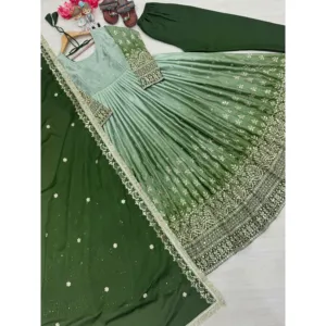 Ensemble de robe Anarkali pour femmes, tenue de soirée, avec dupatta et bas inclus - Product Image 2