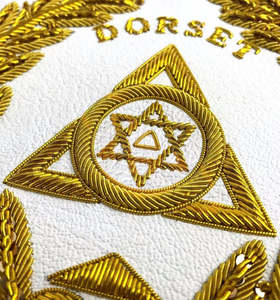 High Quality Craft Regalia Royal Arch Grand Chapter Gold Embroidery Border Master Masonic Apron Custom Fabric Magnet Decoration - Product Image 6