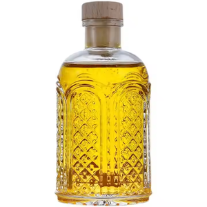 Vidrio estampado OEM 100mL 200ml Vino vacío Licor Espíritu Vodka Madera Corcho Claro Esmerilado Fruta Botellas de vino - Product Image 5