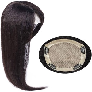 Haute qualité 14 pouces Q6 modèle français dentelle Topper naturel apparence indien vierge Extension de cheveux pour les femmes Grade a - Product Image 2