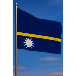 Drapeau de Nauru pour l'extérieur, style fanion, impression numérique, mât en fibre de verre et aluminium durable, soie, plastique, polyester de qualité - Product Image 3
