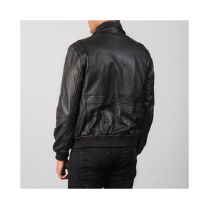 New Arrival Men's Casual Zipper Style Leather <b>Jackets</b> <b>Slim</b> <b>Fit</b> Men Leather <b>Jacket</b> Product for Sale - Product Image 6