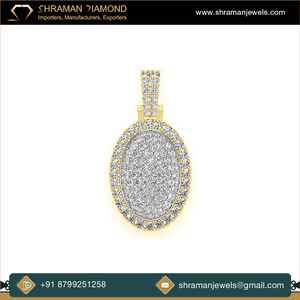 Collar de Plata 925 Chapado en Oro con Diamantes Cultivados en Laboratorio, Colgantes Finos de Moda, Forma Ovalada, Joyería Brillante para Mujer - Product Image 2