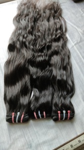 Extensiones de cabello humano tejido indio negro crudo sin procesar virgen Natural Remy alineado con cutícula de doble trama de un solo donante 100% - Product Image 3