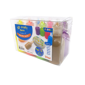 Juego de pintura acrílica de neón 3D de 8 piezas para lienzo de vidrio y papel-A base de agua no tóxico - Product Image 2