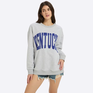 Women's Polyester/Cotton <b>Blend</b> Long Sweatshirt Custom Logo Mock Neck Full Sleeves Lightweight Pullover Autumn Winter - Product Image 4