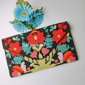 Bolsos de mano hechos a mano para mujer, bolsos de mano, fiestas, bodas, banquetes, cuentas bordadas, lentejuelas brillantes, algodón y poliéster - Product Image 4