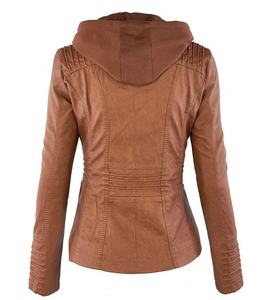 Veste d'hiver en cuir pur à manches longues respirante OEM avec capuche détachable fermeture à glissière intérieure veste pour femmes de qualité supérieure - Product Image 3