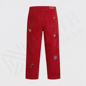 Pantalones de Pana con Parches Decorativos de Estilo Vintage, Perfectos para Looks Casuales de Moda Retro, Duraderos y de Primera Calidad - Product Image 2