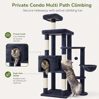 Grande structure d'escalade multi-niveaux simple pour chat avec poteaux à gratter en sisal, hamacs écologiques, perchoirs et jouets pour chats d'intérieur