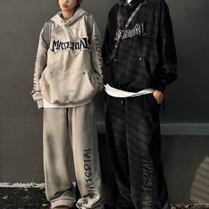 Men Winter Distressed Zipper-Up Fleece <b>Hoodie</b> with Digital Printing and Chain <b>Stitch</b> Embroidery - Product Image 6