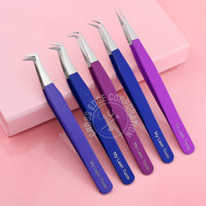 Premium Custom 90 Degree Boot Multipurpose Lash Tweezers Volume Fan Extension Stainless Steel Isolation <b>Tool</b> - Product Image 1