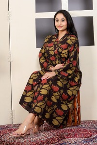 Jehota ชุดคลุมอาบน้ำแขนยาวชุดกิโมโนผ้าฝ้ายพร้อมสายรัดกระเป๋าด้านหน้า - Product Image 3